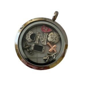 Origami Owl Necklace and Charms Sterling Silver